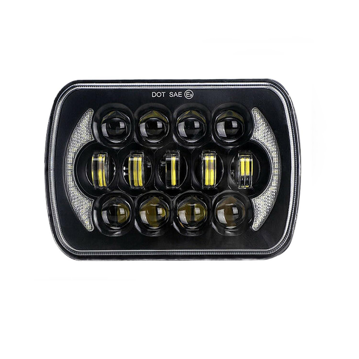 7 Inch 5X7 / 7X6 H4 Dc 9V - 30V 30000Lm 300W 8Leds Car Square Shape Led Headlight Lamps For Jeep Wrangler