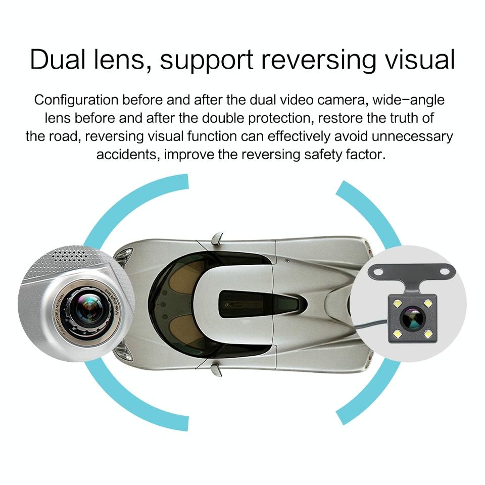 7 Lcd Touch Screen Rear View Mirror Car Recorder with Separate Camera