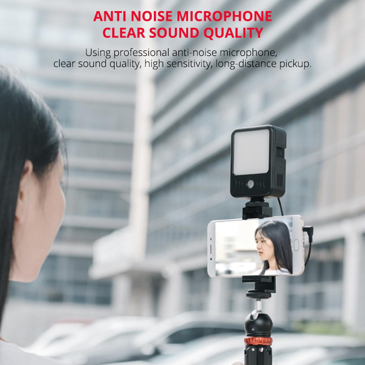Live Broadcast Microphone Light for Interviews and Recording