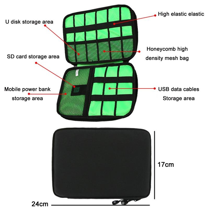 Portable Multifunctional u Disk Storage Bag for Mobile Phone Accessories - Red