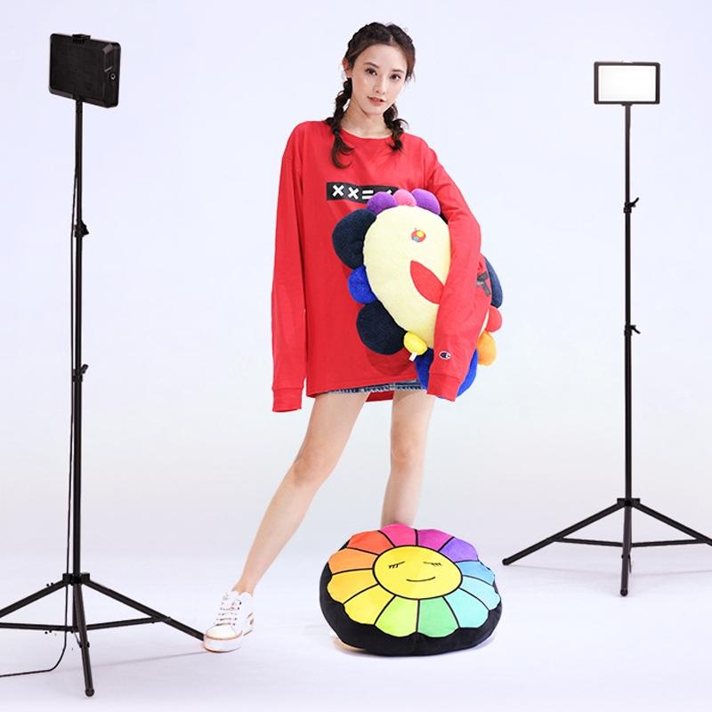 8 Three-colour Temperature Flat-panel Live Fill Light with Bluetooth Remote and 2.1m Bracket
