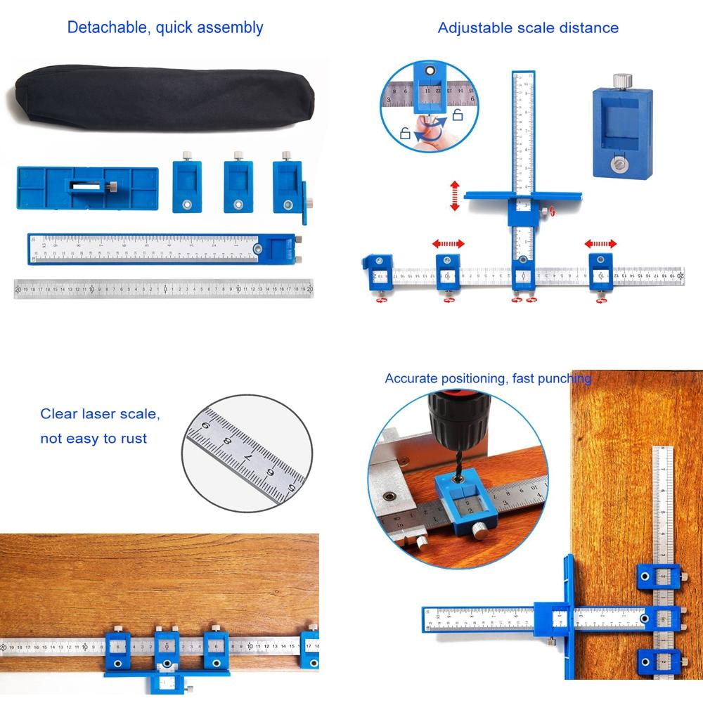 Aluminum Punch Locator for Cabinet Doors -all Aluminum Alloy Black