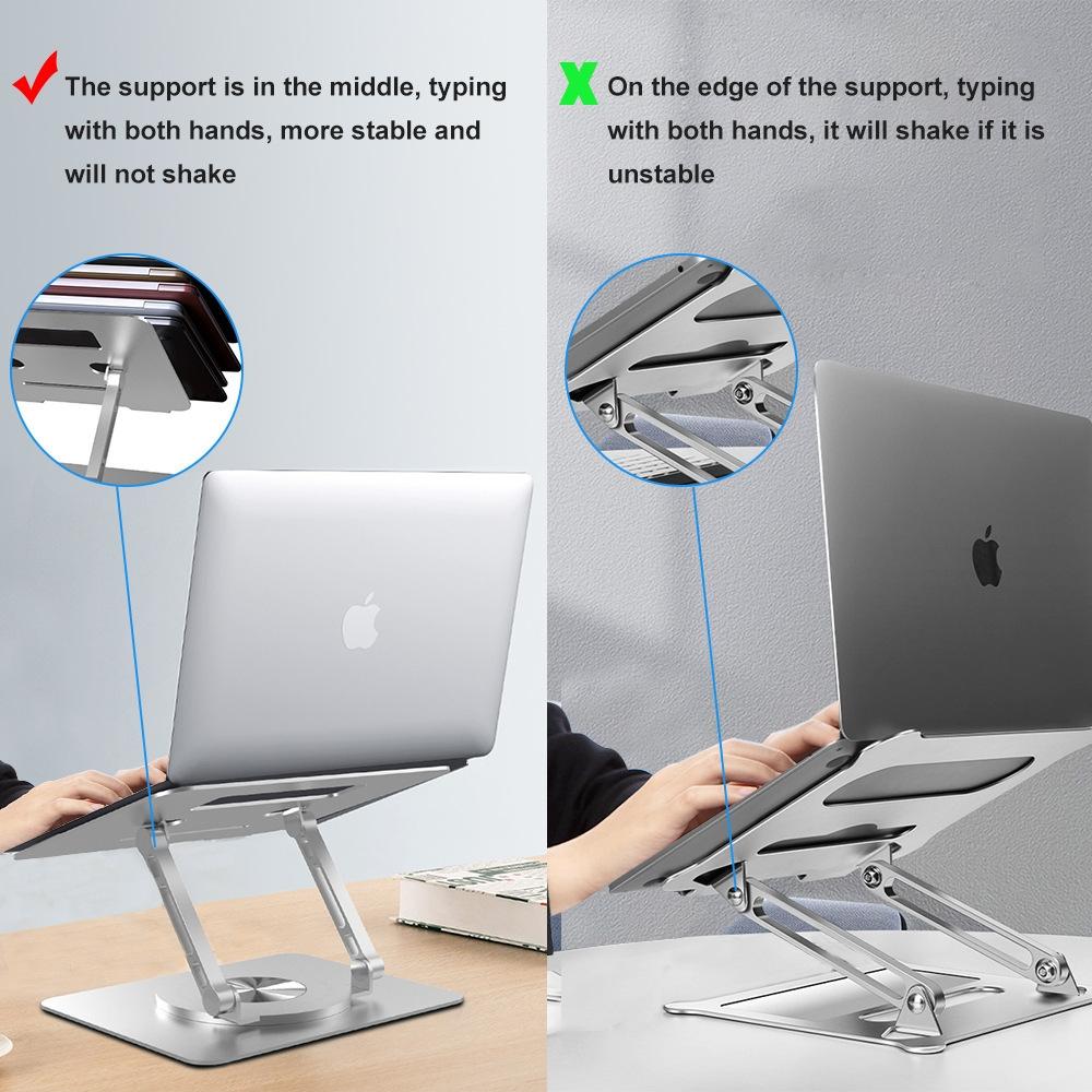 Adjustable Laptop Stand - Portable Aluminum 360 Degree Rotation