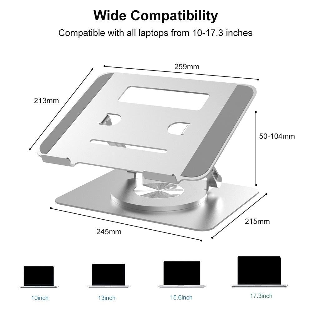 Adjustable Laptop Stand - Portable Aluminum 360 Degree Rotation