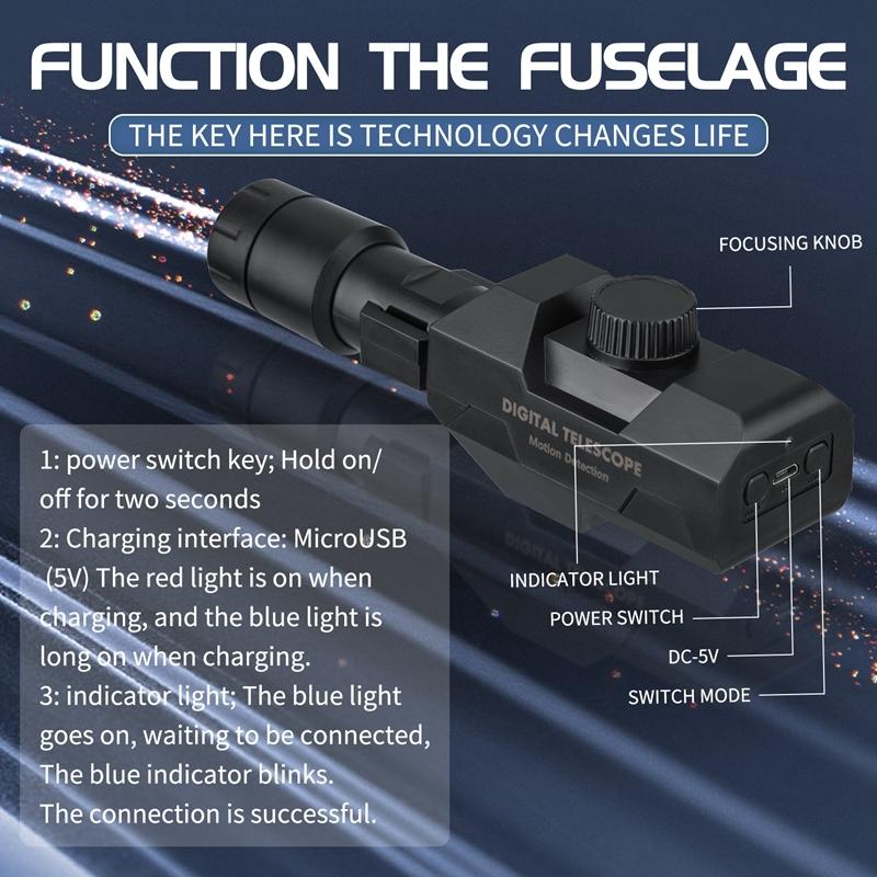 Wireless Motion Detection Monocular With Metal Tripod - 70X Magnification