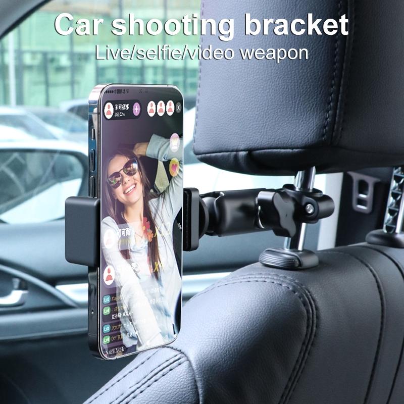 25mm Ballhead Car Seat Mount for Action Cameras with Phone Clamp and Anti-lost Case
