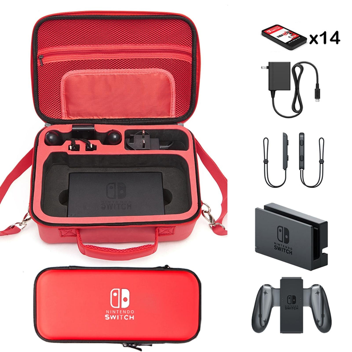 Compact Switch Shoulder Bag with Game Host Storage