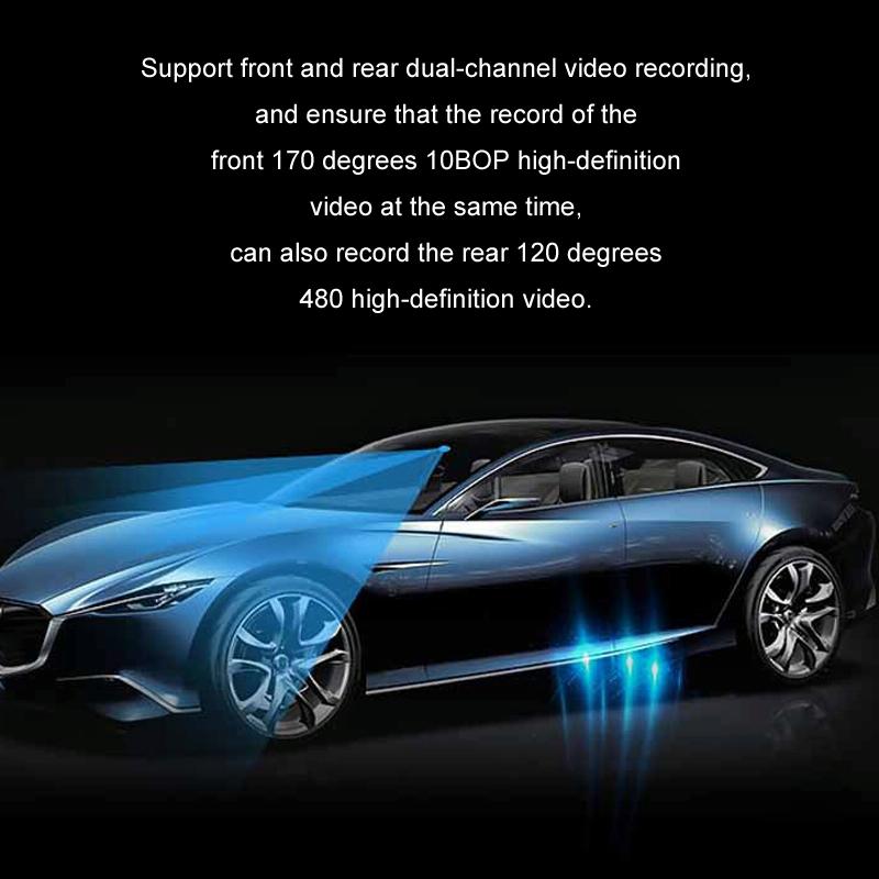 1080p Hd Multi-language Driving Recorder with 3 Lenses