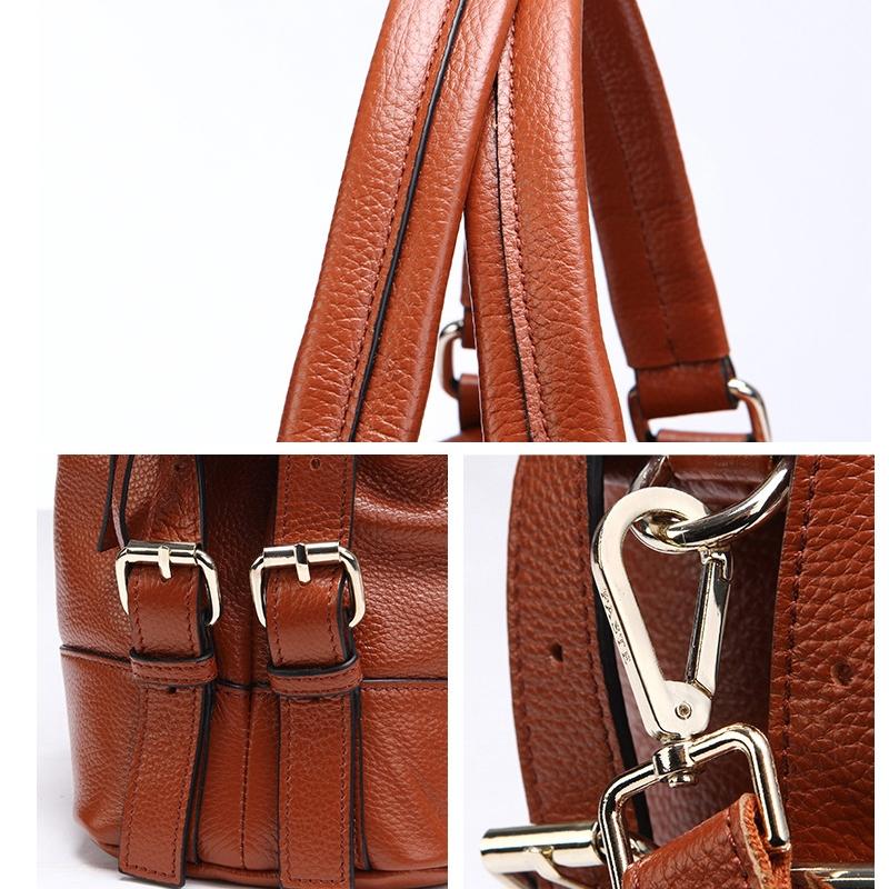 Lake Blue Leather Single Shoulder Messenger Bag For Women L