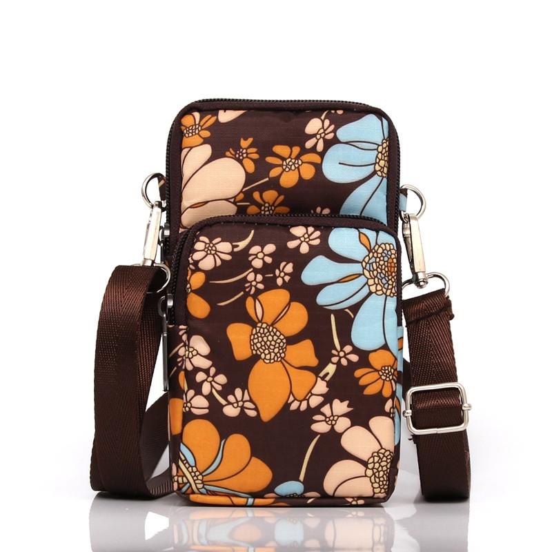 Animal Park Mini Crossbody Phone Wallet With Arm Band - Black Flower1