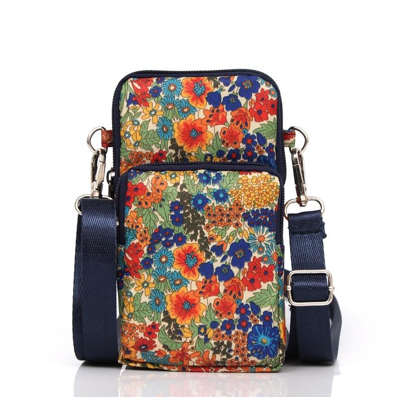 Animal Park Mini Crossbody Phone Wallet With Arm Band - Black Flower1