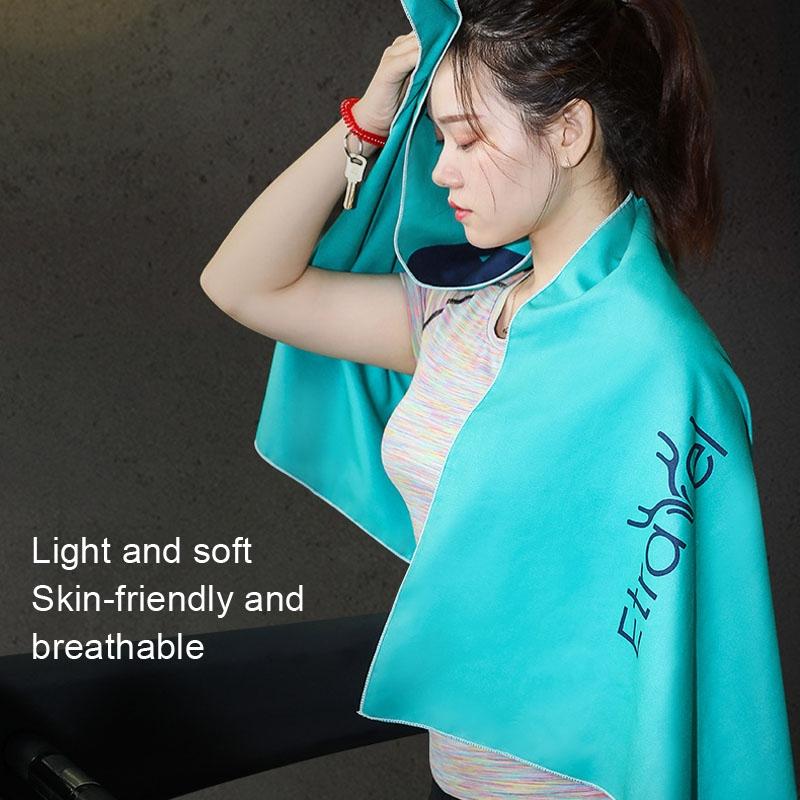 Large Double-sided Fleece Bath Towel - Quick-drying Navy