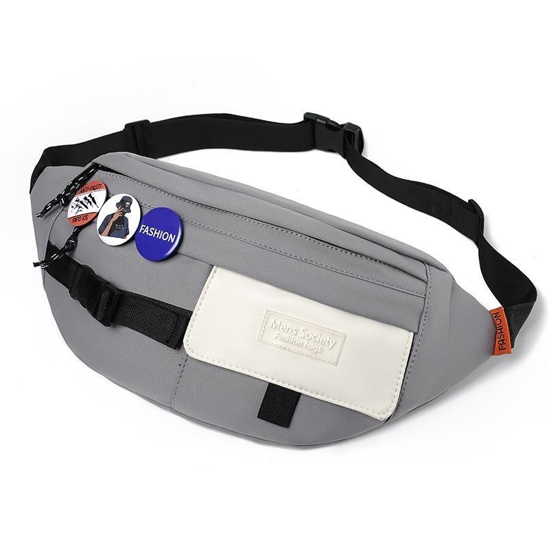 Chest Shoulder Messenger Bag Badge - White + Badge + Lanyard