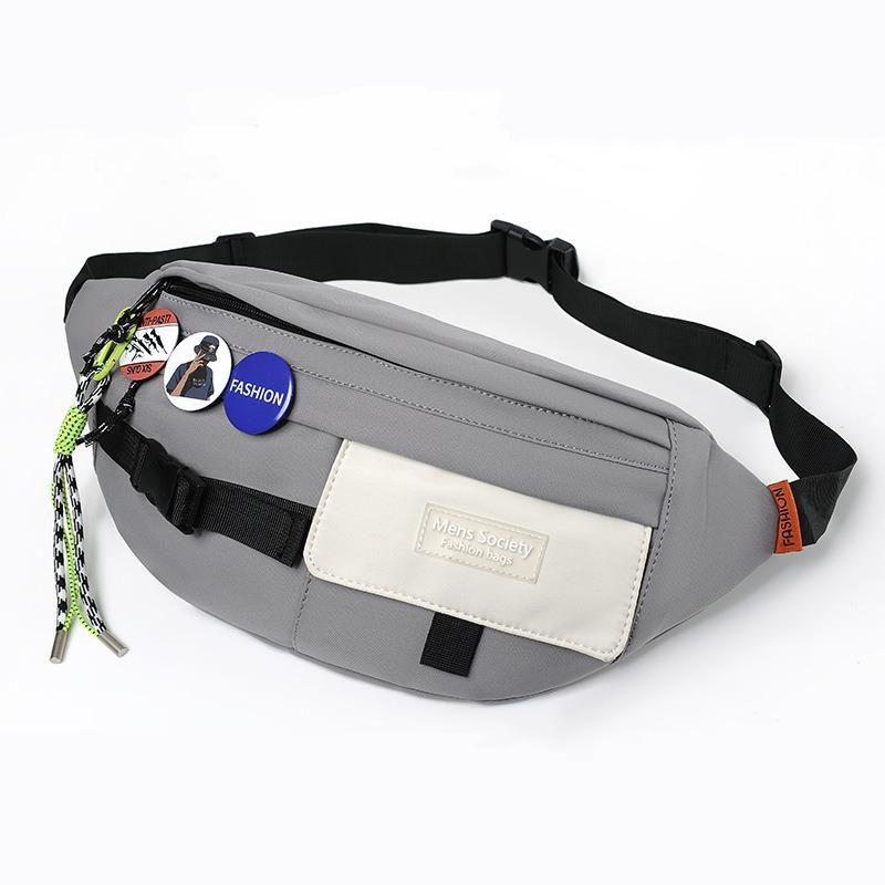 Chest Shoulder Messenger Bag Badge - White + Badge + Lanyard