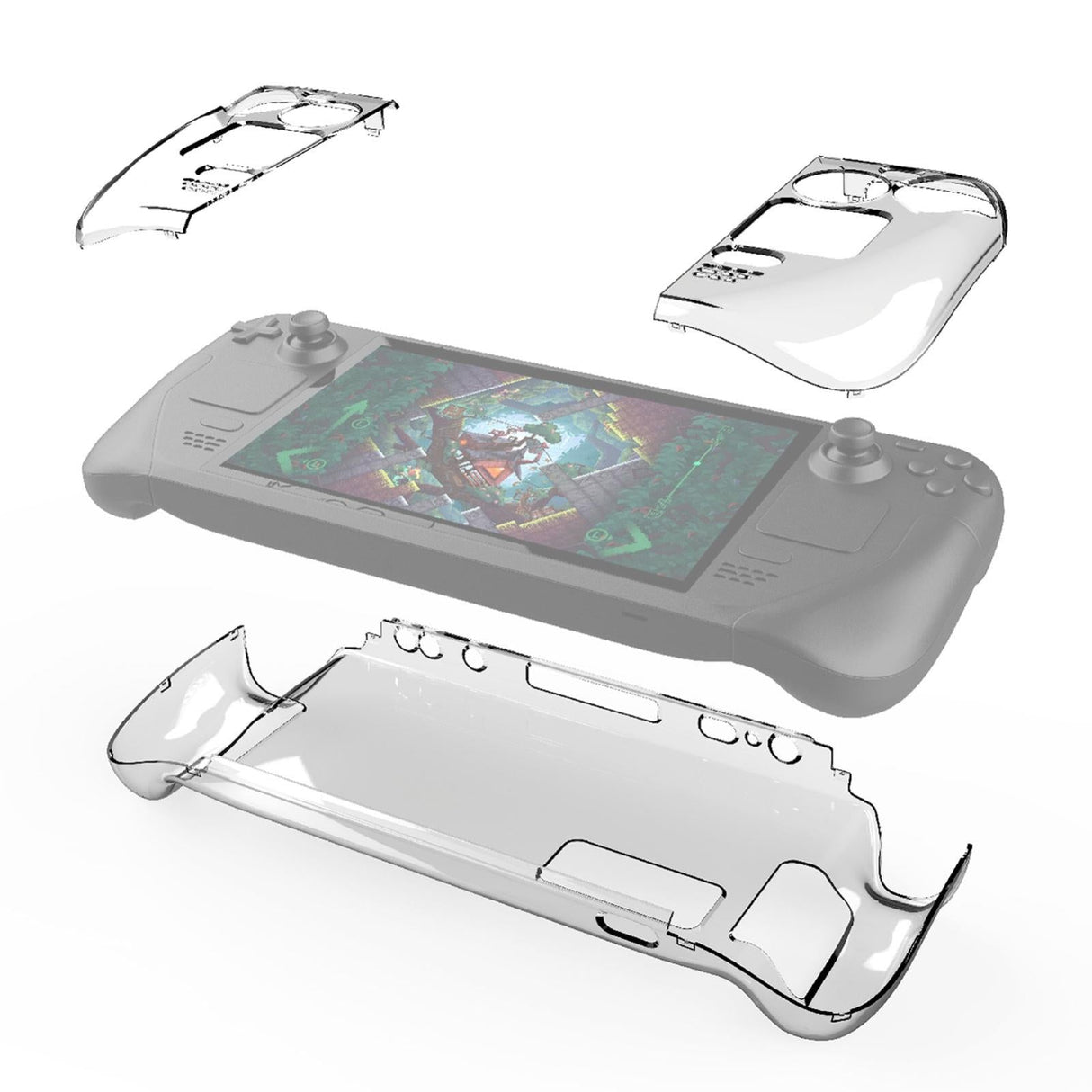 Crystal Hard Shell Case for Game Console - Split Design
