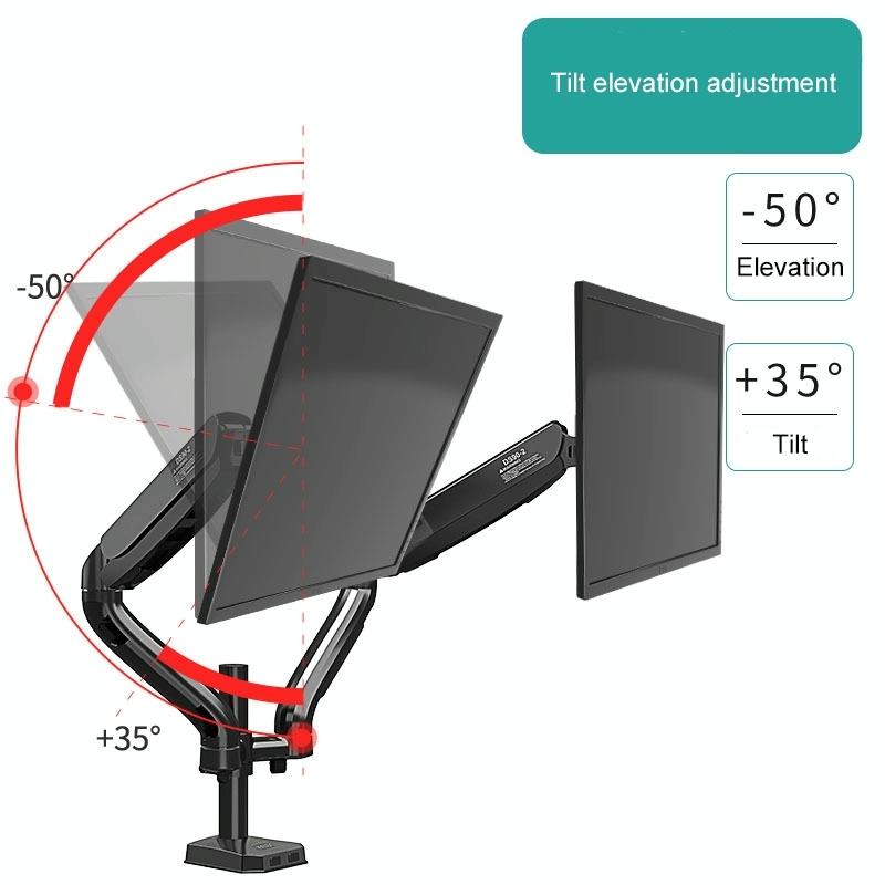 Double Screen Desktop Monitor Bracket - Air Pressure Lift