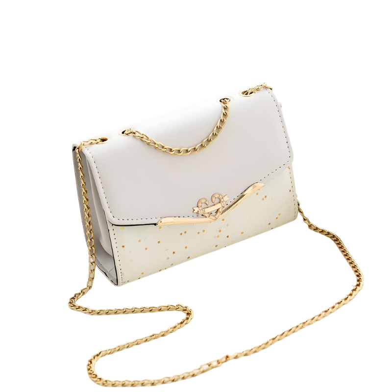Sequined Messenger Shoulder Bag For Women Beige - Lake Blue