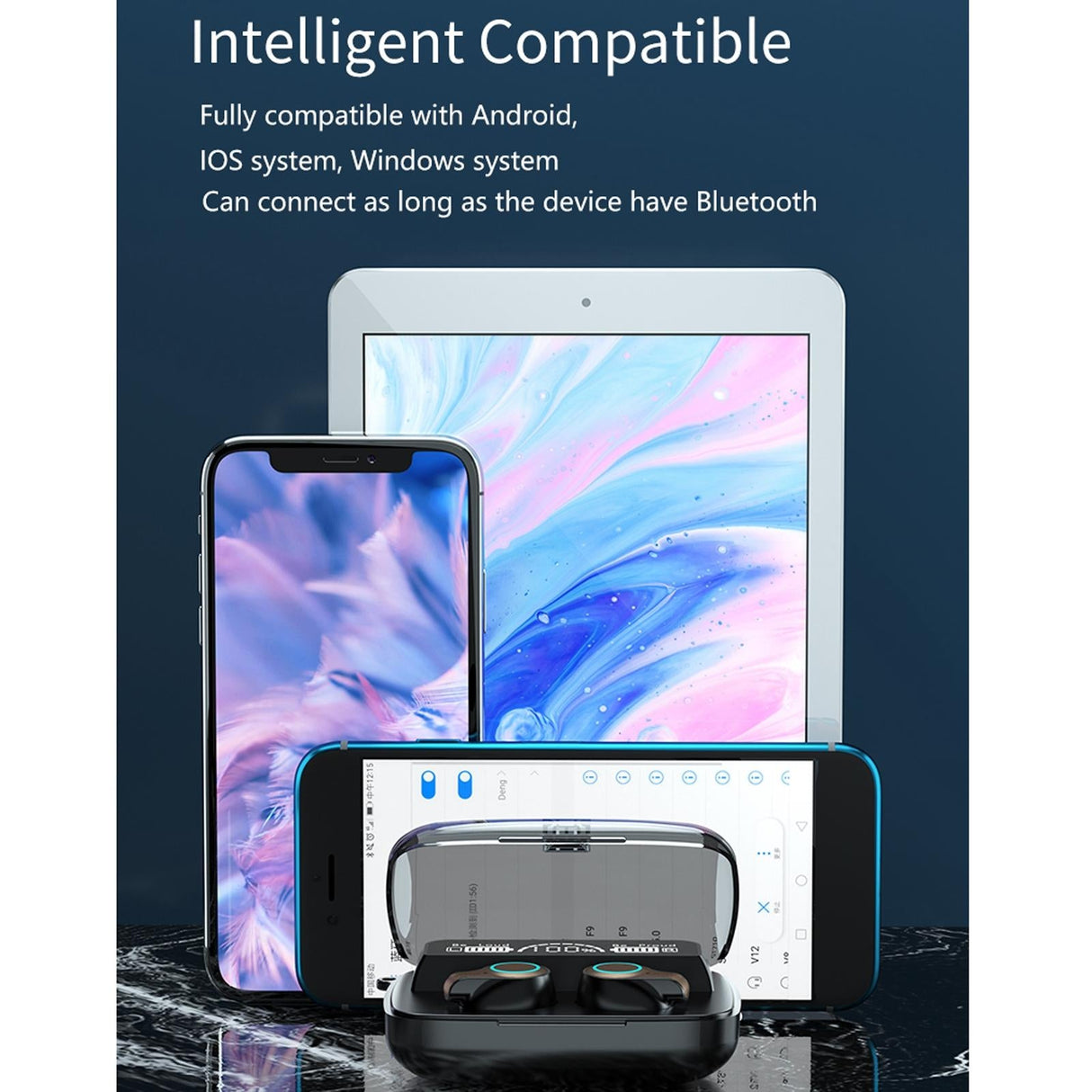 Waterproof Wireless Bluetooth 5.0 Earphones with Charging Box and Led Display