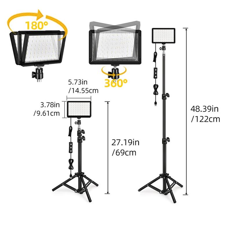 Retractable 10W Live Broadcast Light With 1.2M Bracket And 4 Colour Filters