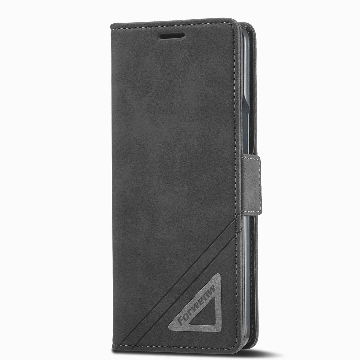 For Samsung Galaxy Z Fold4 5G Leather Dual Side Buckle Phone Cover - Black