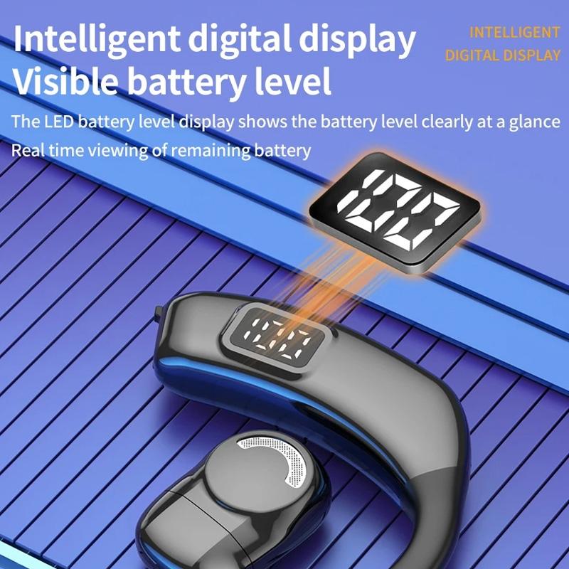 Wireless Earbuds with Digital Display and Stereo Sound - Black