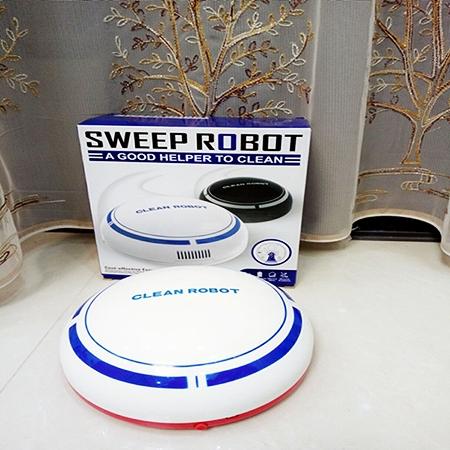 Intelligent 2-in-1 Rechargeable Floor Sweeping Robot Vacuum - Black