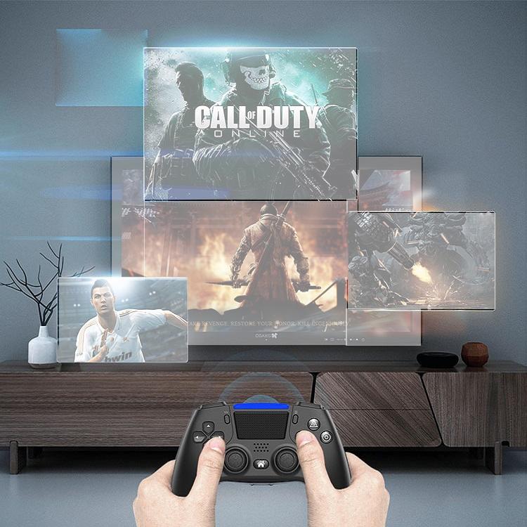 Wireless Dual-vibration Gamepad for Ps4 with Bluetooth and Six-axis Control Red
