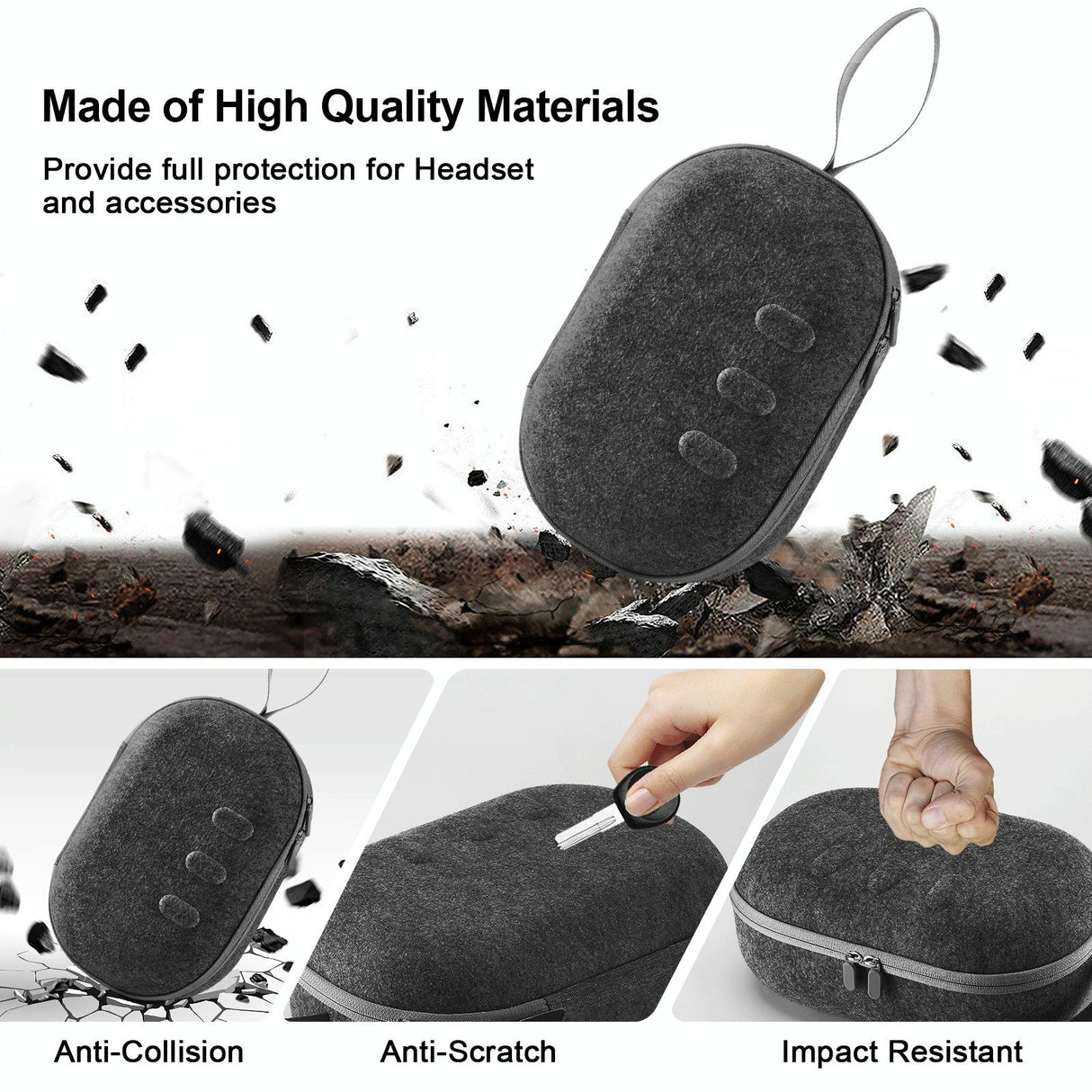 Protective Vr Storage Bag for Apple Vision Pro / Meta Quest 3 Glasses - Black