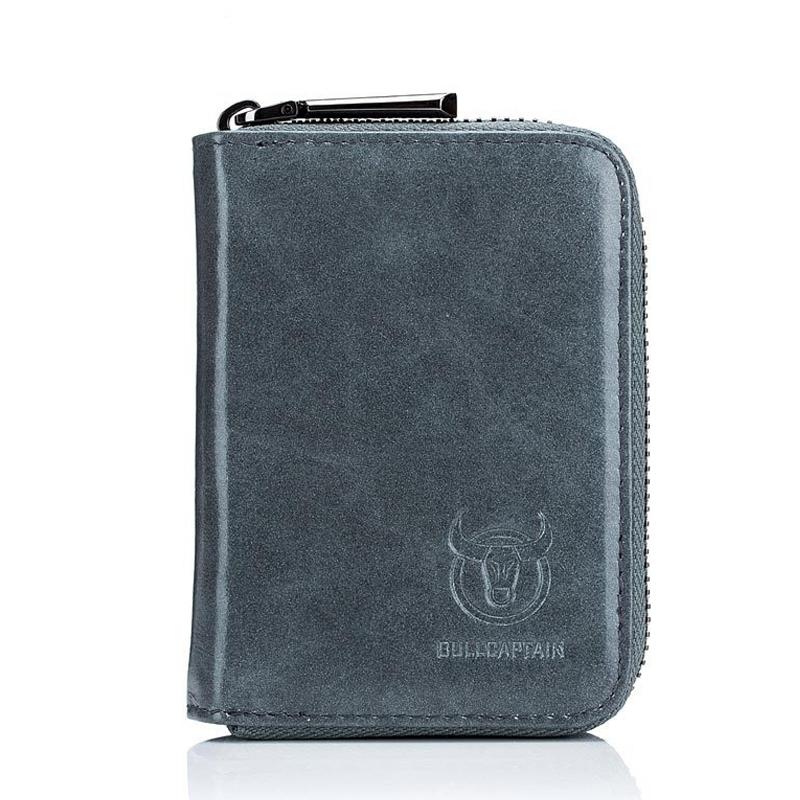 Men'S Leather Card Holder Casual Driver License Wallet - Black