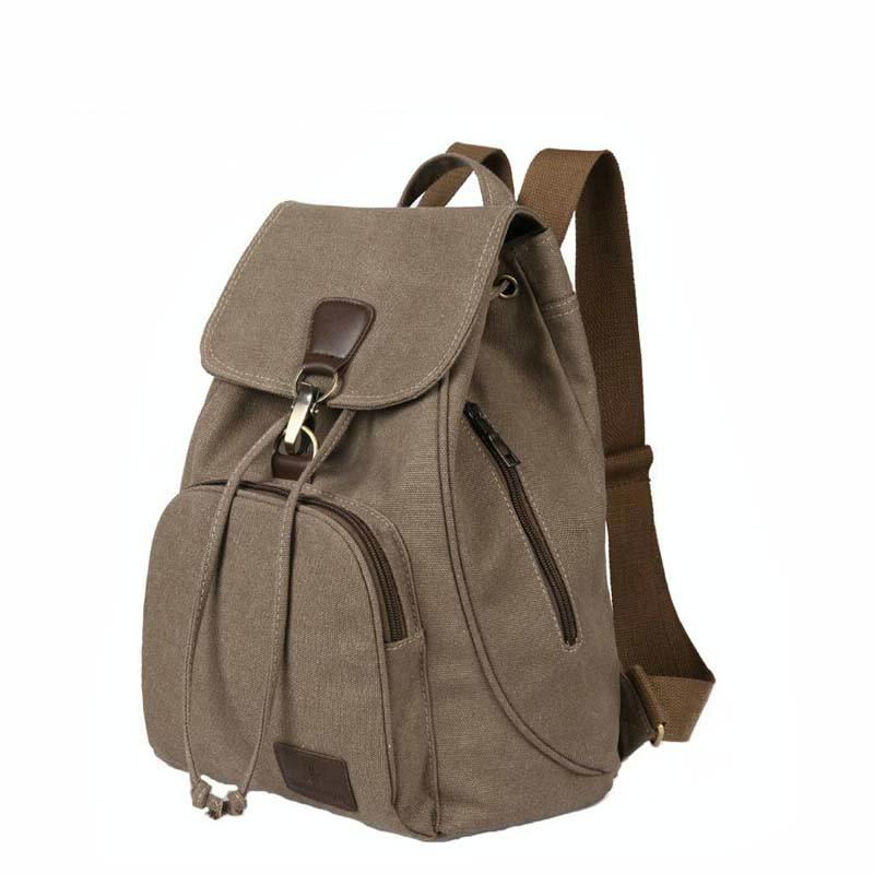 Women Canvas Laptop Backpack - Compact and Stylish - Black
