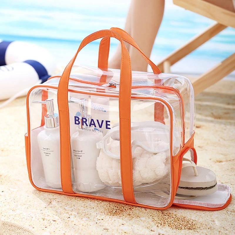 Waterproof Sports Tote For Toiletries & Makeup - Orange