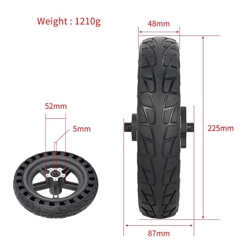 Shock-absorbing Honeycomb Tire for Xiaomi M365 Electric Scooter with 8.5 Rear Wheel - Black Hub