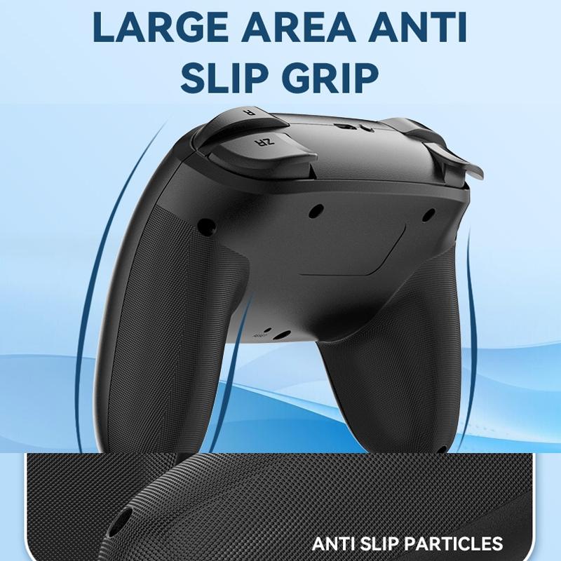 Vibration Gamepad for Switch / Android / Apple / Pc - Tooth Design - Black