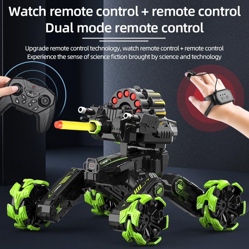 Remote Control Car with Soft Bomb - Four-wheel Battle Blooming Tire Spray - Blue