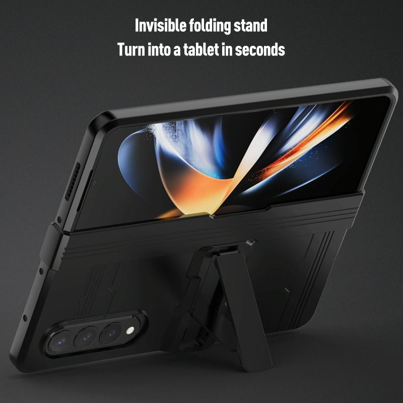 For Samsung Galaxy Z Fold4 5G Anti-Fall King Kong Phone Case - Black