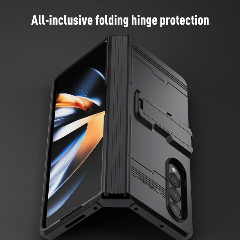 For Samsung Galaxy Z Fold4 5G Anti-Fall King Kong Phone Case - Black