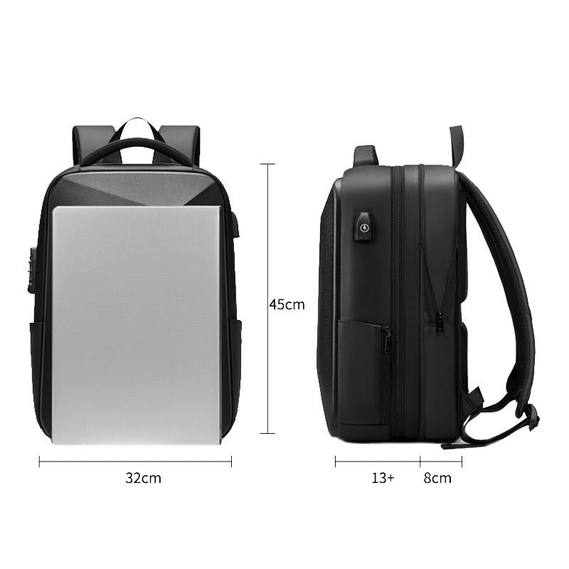 Expandable Usb Laptop Backpack for Business Travel - Black