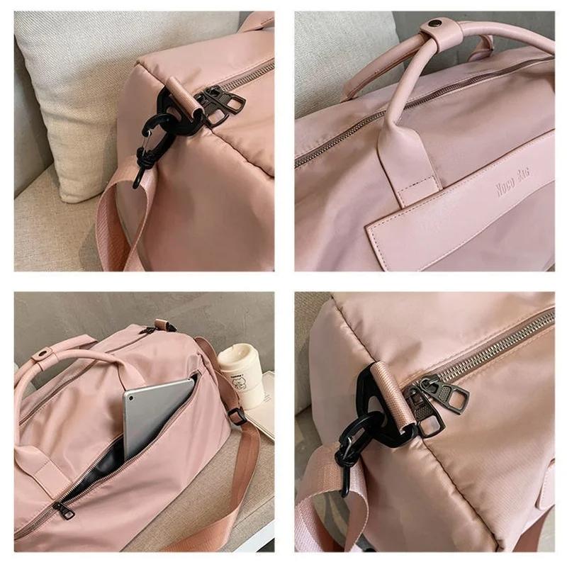 Large Sports Bag with Separate Shoe Compartment - Pink