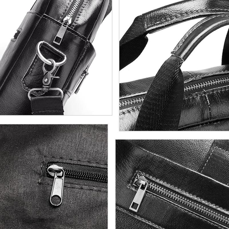 Retro Leather Messenger Bag For Men - Black