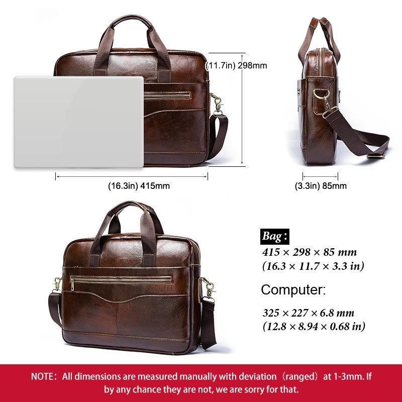 Retro Leather Messenger Bag For Men - Black