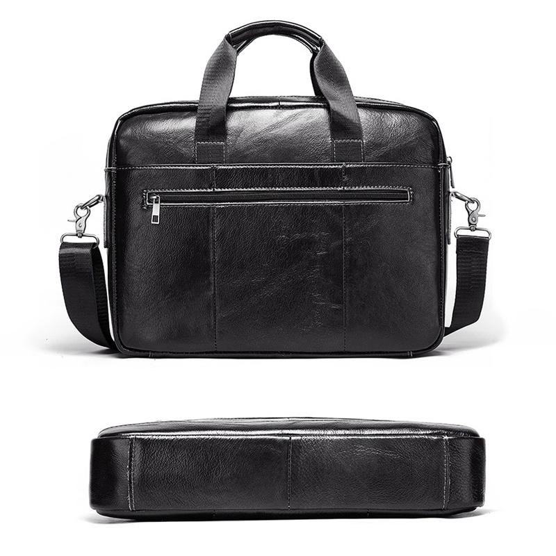 Retro Leather Messenger Bag For Men - Black