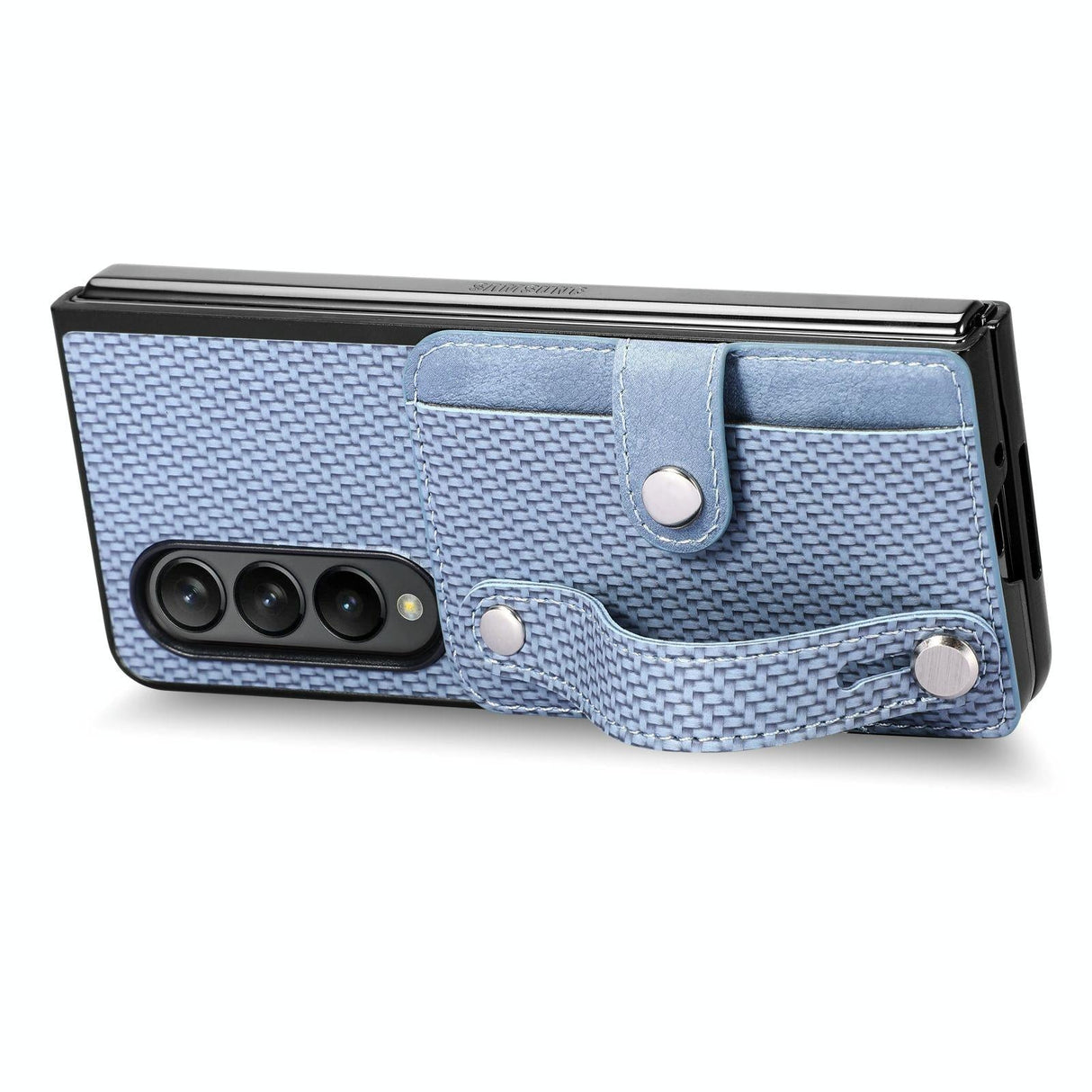 For Samsung Galaxy Z Fold4 5G Wristband Phone Case - Black