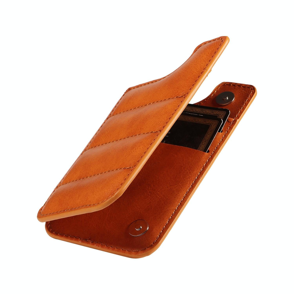 Vintage Cow Print Sewing Card Phone Sticker - Brown