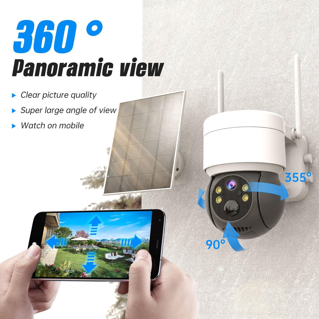Wireless Solar Camera - 2Mp Hd Ip66 Waterproof - White