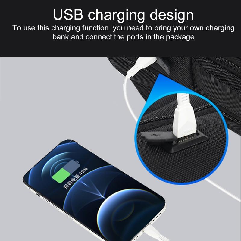 18 Inch Waterproof Double Shoulder Backpack With Usb Black