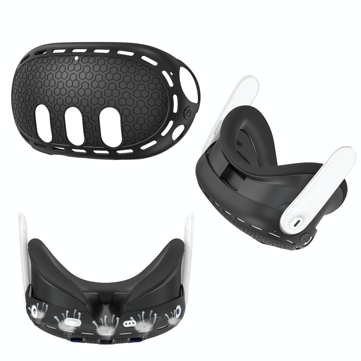 Silicone Vr Host Case for Meta Quest 3 - Fits All Sizes - Black