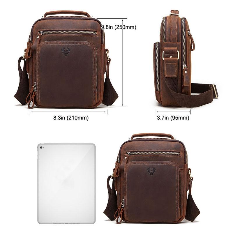 Leather Men Shoulder Bag Mh573 - Khaki