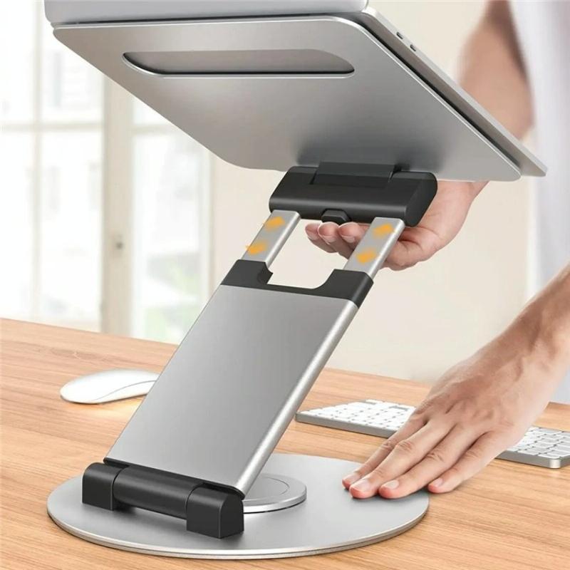 Adjustable 360 Degree Rotating Laptop Stand for 10-17 Inch Devices - Silver