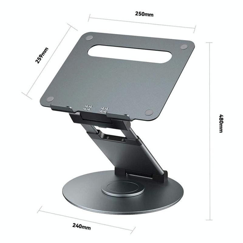 Adjustable 360 Degree Rotating Laptop Stand for 10-17 Inch Devices - Silver