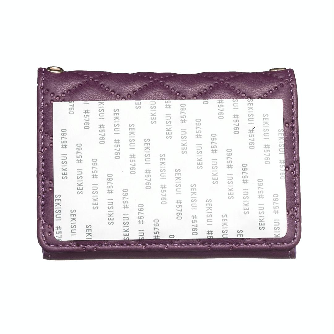Horizontal Card Bag Mobile Phone Back Sticker With Metal Buckle - Dark Purple